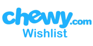 A blue chewy.com wishlist logo on a white background