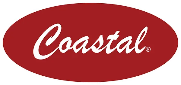 A red oval with the word coastal written on it.