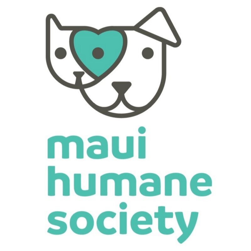 A logo for maui humane society with a dog and a cat