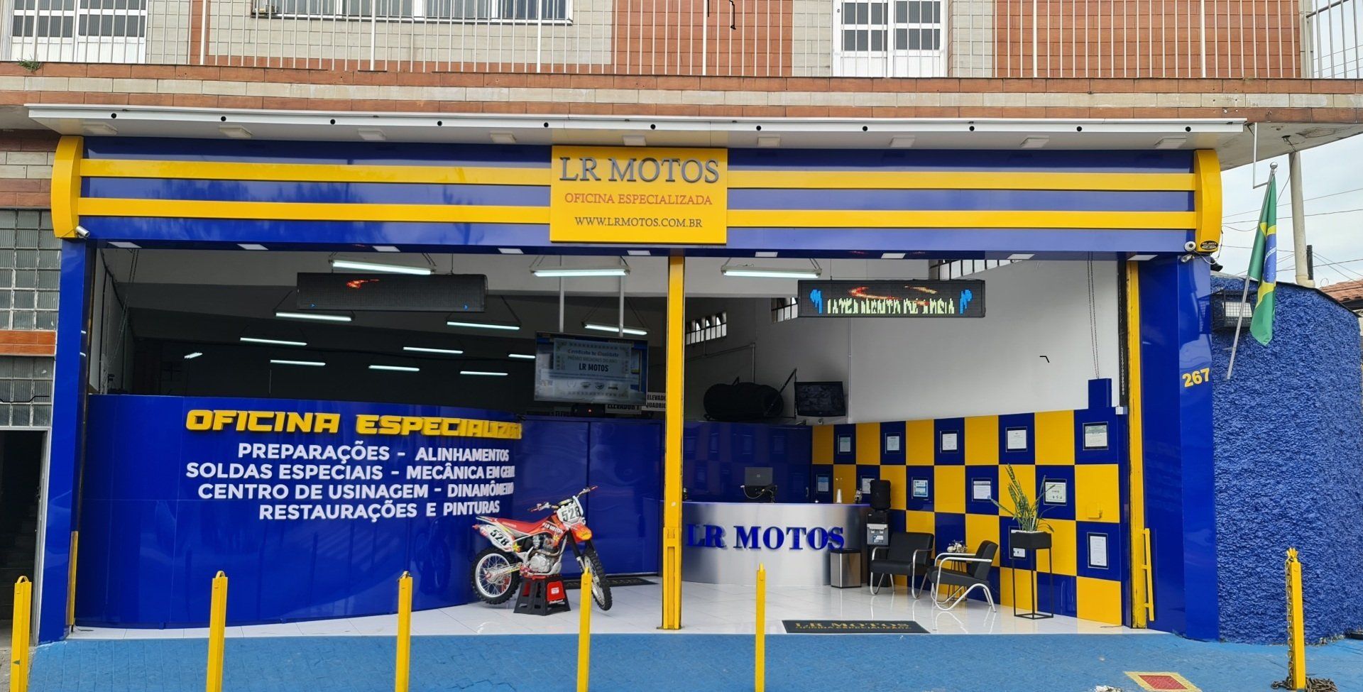 Recepção da LR Motos Oficina Especializada