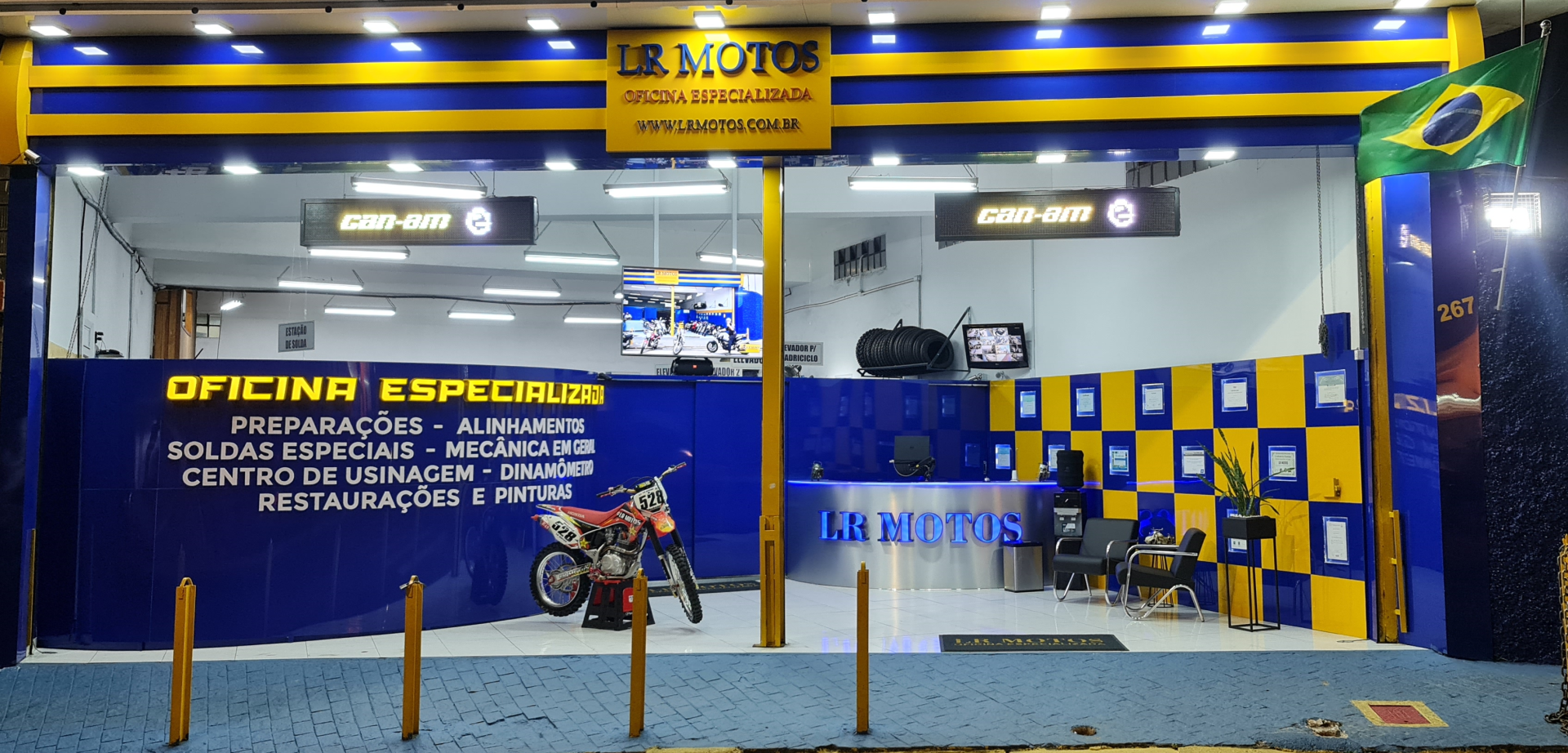 Recepção da LR Motos Oficina Especializada