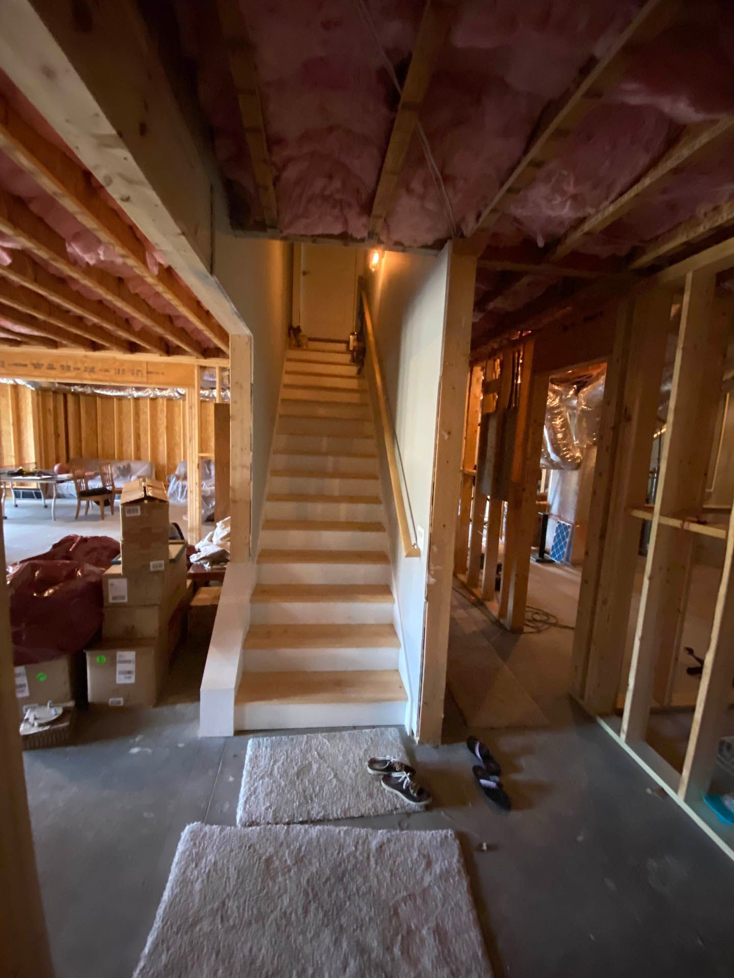 a set of stairs in a house under construction