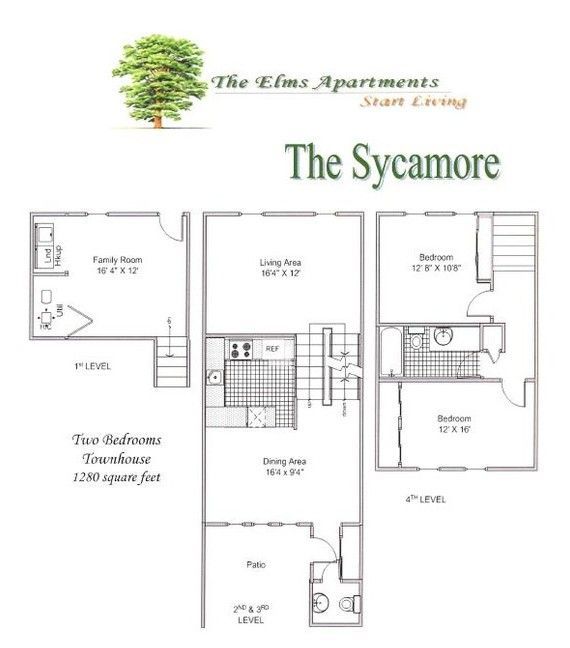 A floor plan for the sycamore apartments