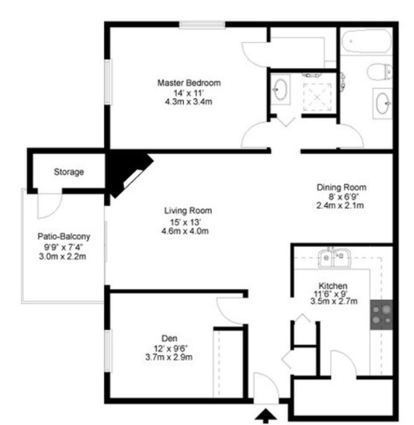 A black and white floor plan of a house