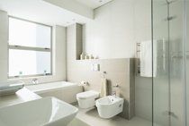 A modern bathroom suite