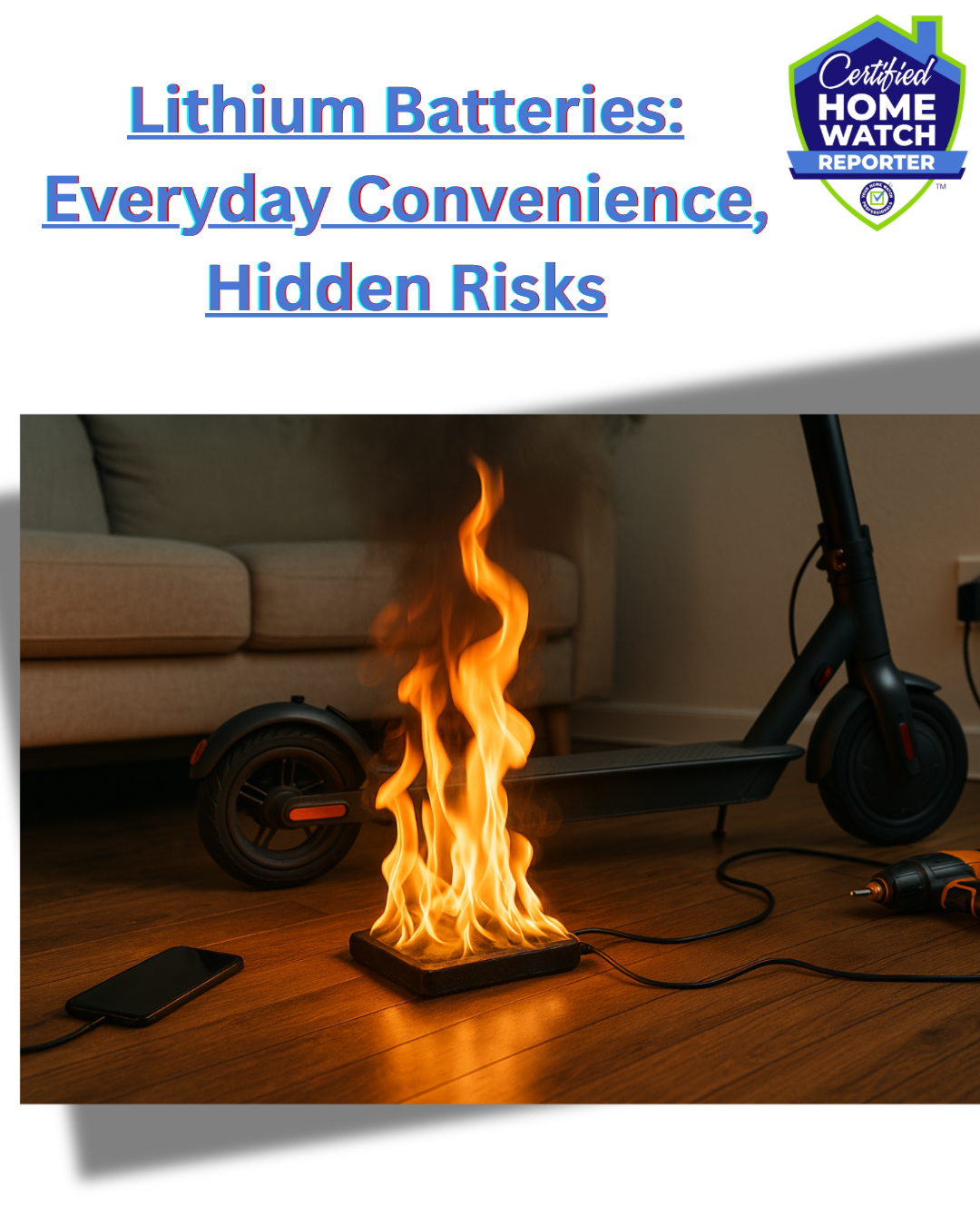 Lithium battery on fire 