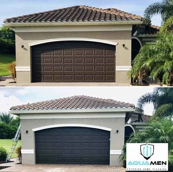 before and after garage washing