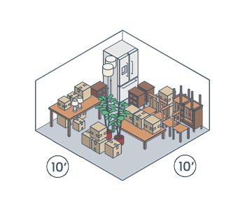 10 x 10 Storage Unit Illustration