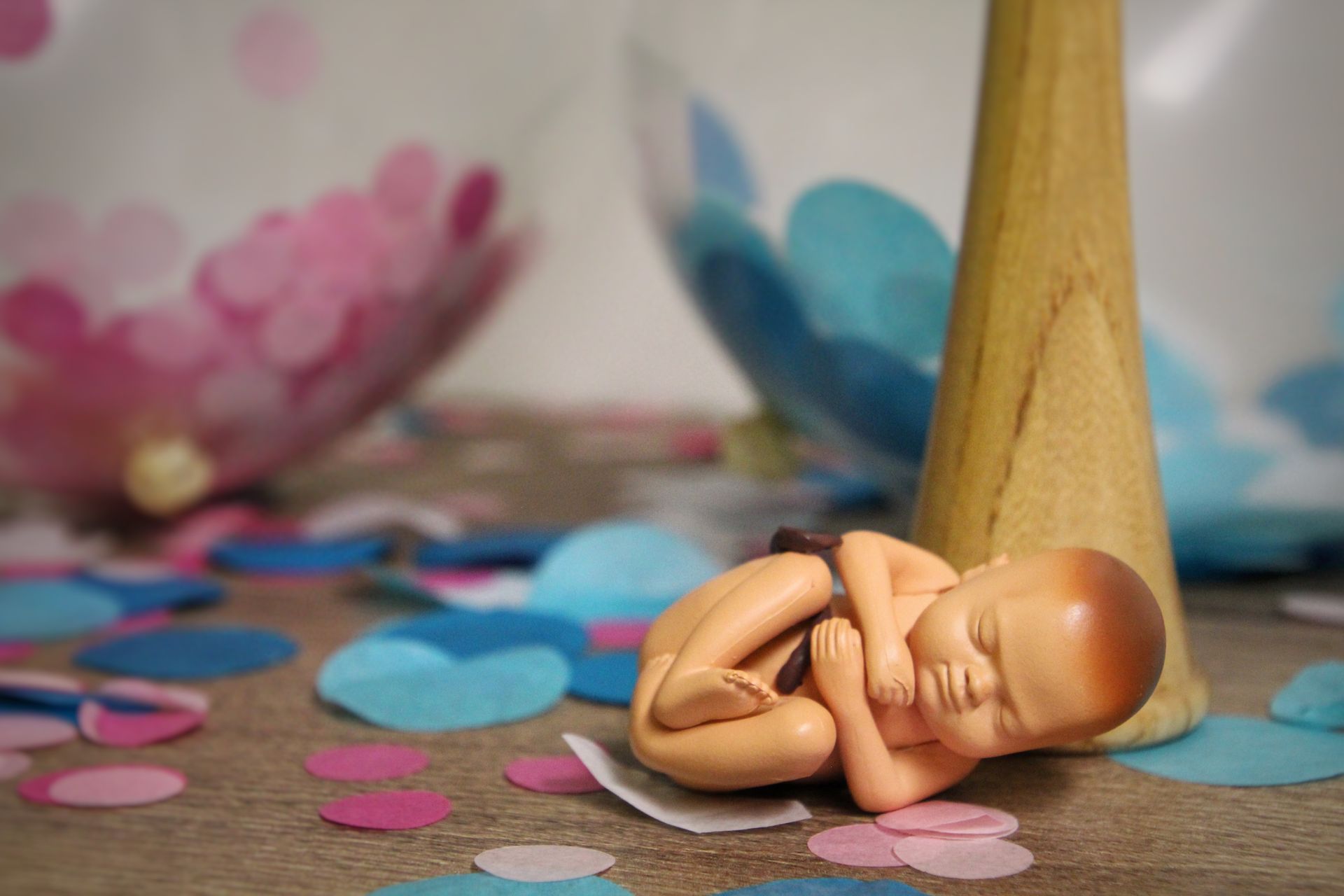 Roze blauw geslacht baby