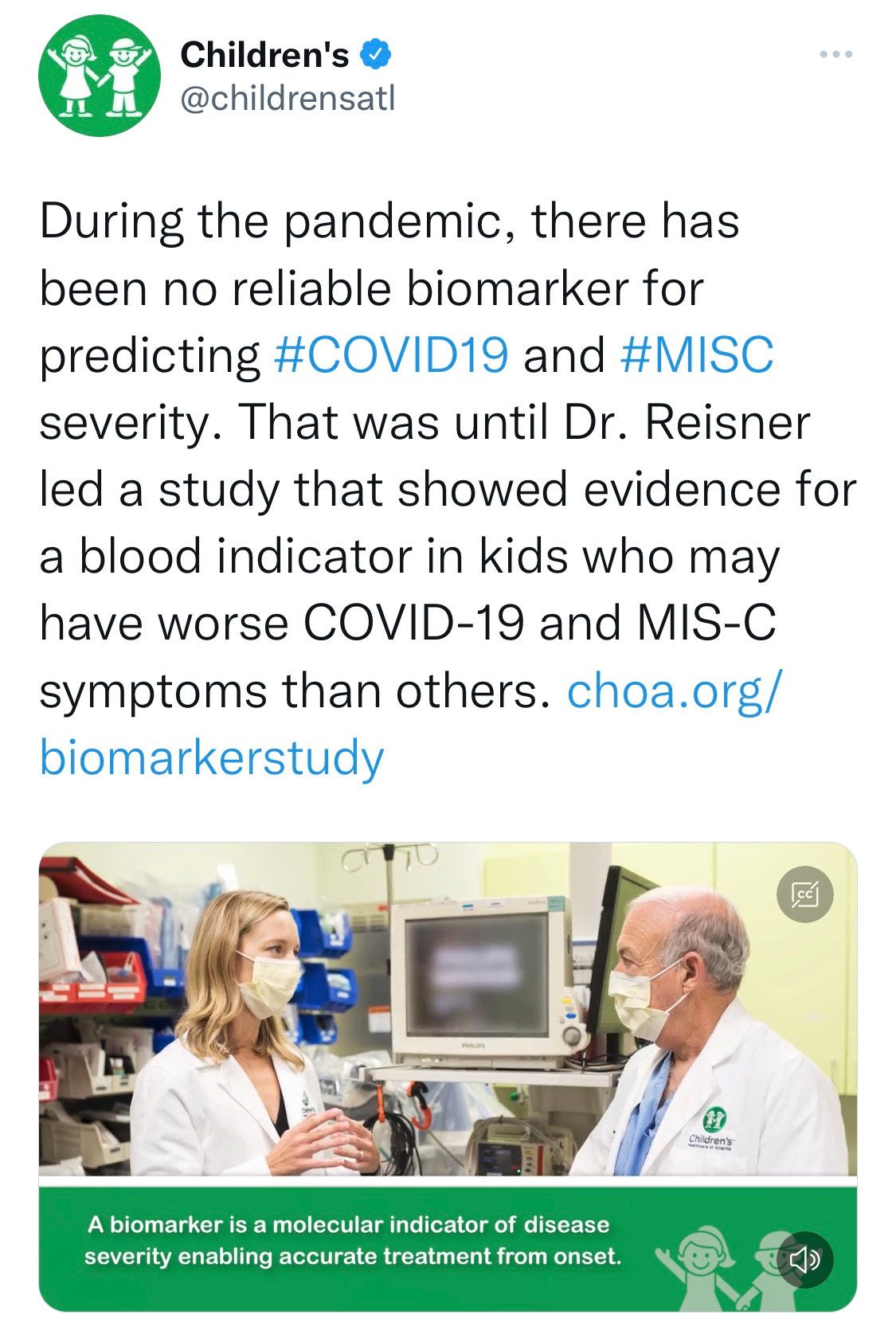 During the pandemic , there has been no reliable biomarker for predicting # covid19 and # misc severity.