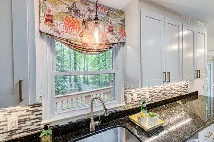 Kitchen Window With Small Curtain