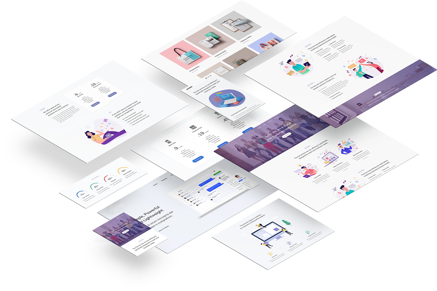 A bunch of slides are stacked on top of each other on a white background.