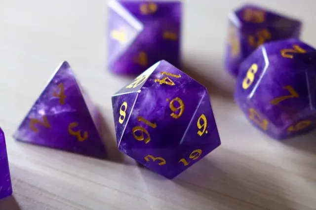 Amethyst Dice Set Of 7 | Ream Gem Dice!