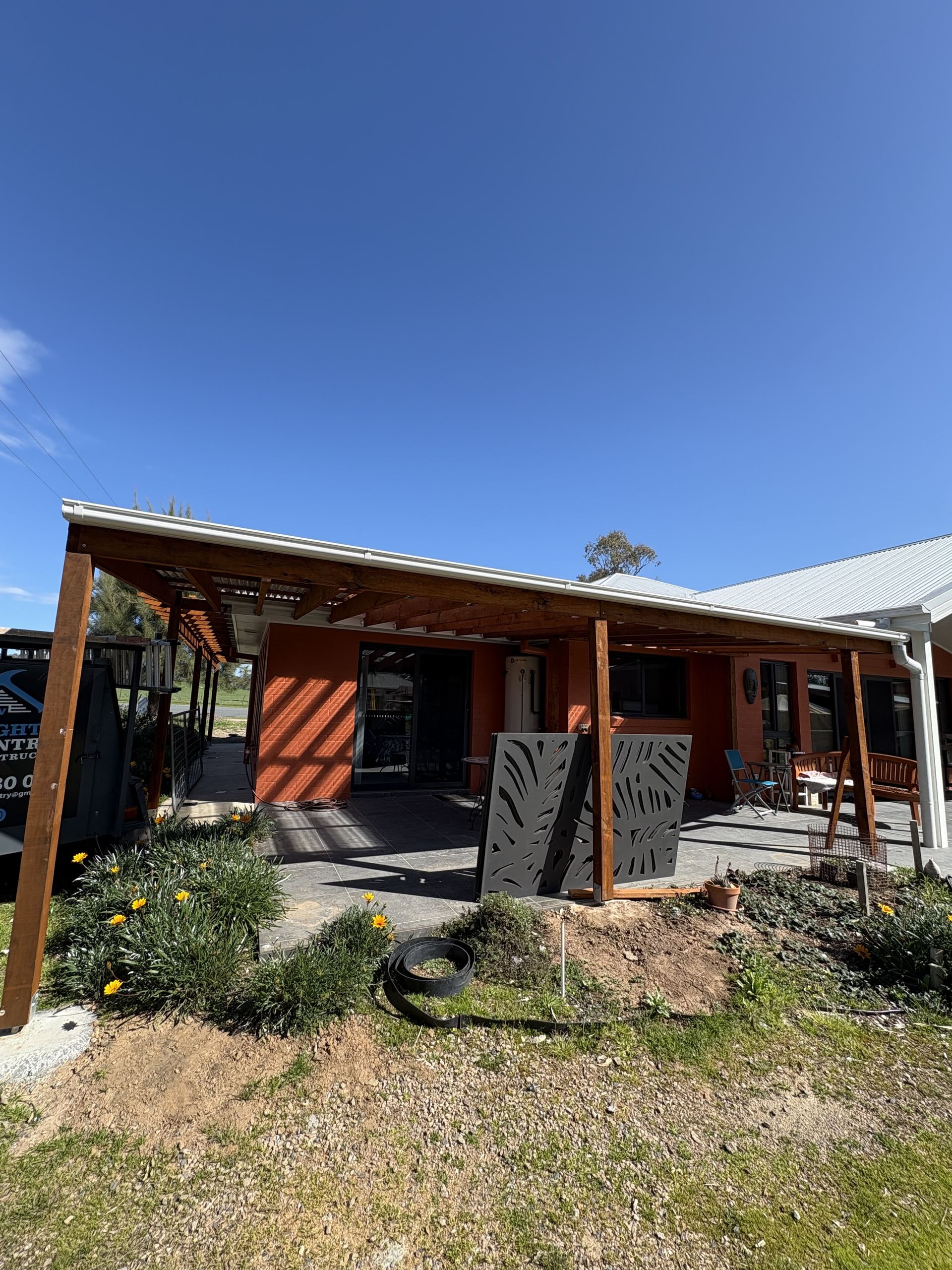Brown Wooden Pergola — The Wright Way Building In North Albury, NSW