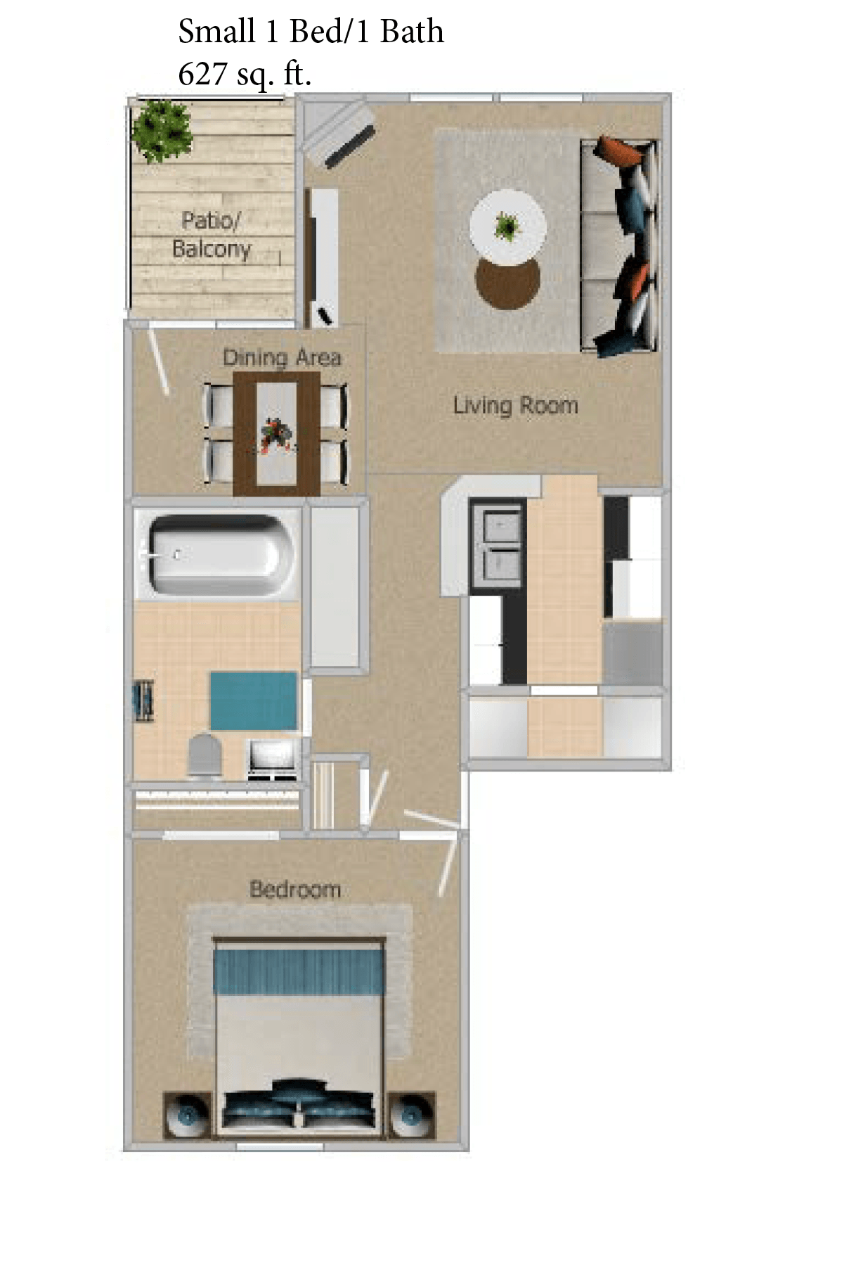 Small 1 Bedroom 3D