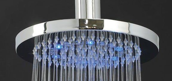 shower with LED lighting