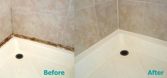 before and after applying the chemical sealant
