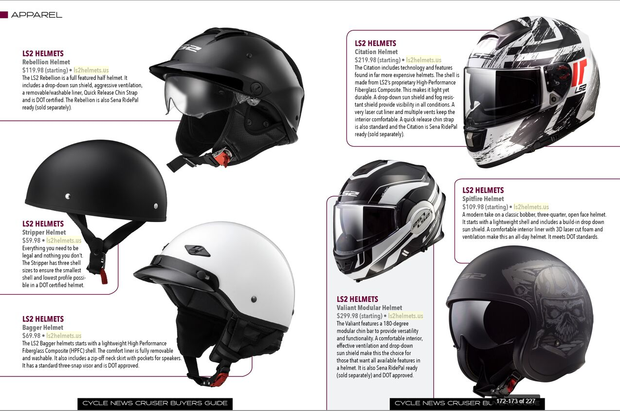 there are many different types of motorcycle helmets on display .