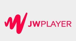 the jwplayer logo is red and white on a white background .