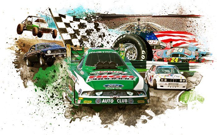 examples of motorsports and racing online advertising targets including drag racing, dirt track racing and asphalt racing