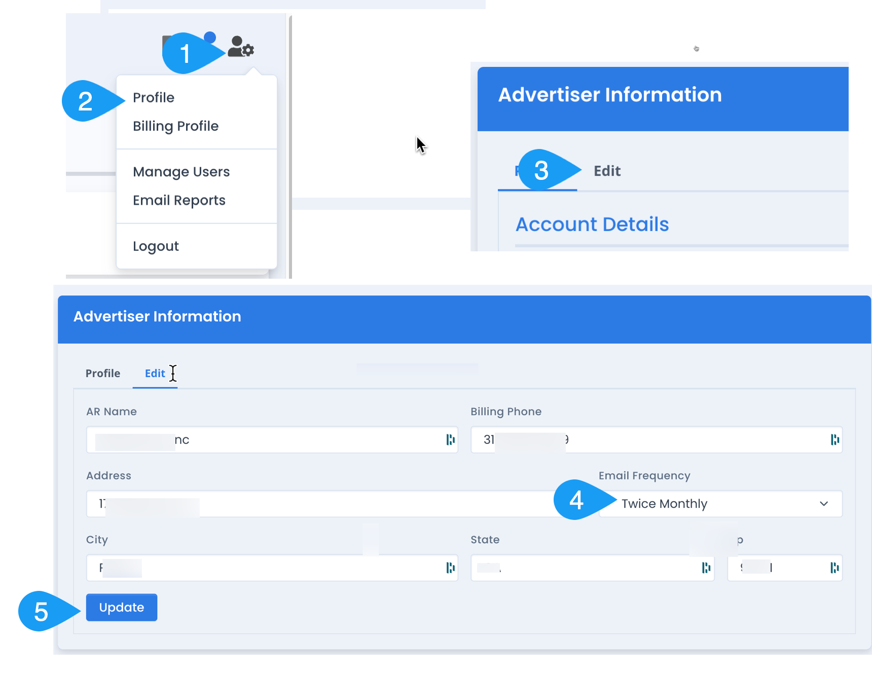 how to setup your profile to receive regular online advertising reports
