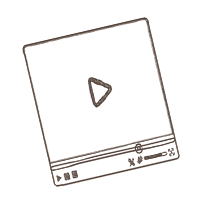 a drawing of a video player with a triangle on the screen .