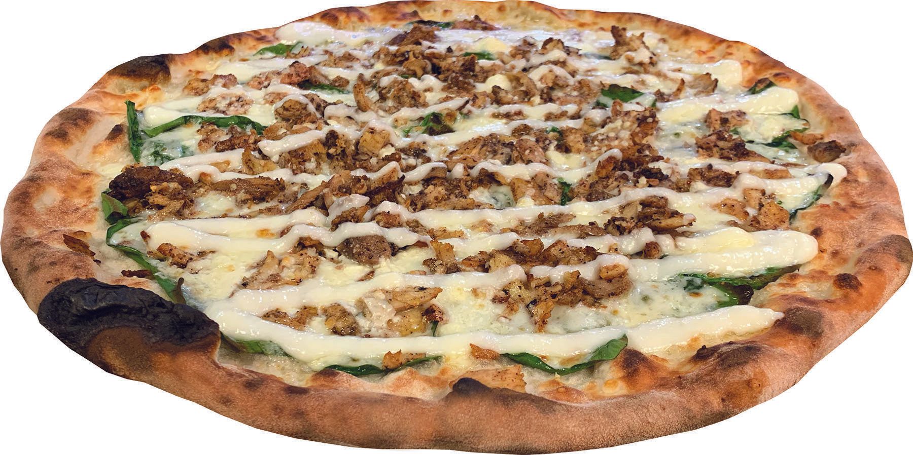 A pizza with a lot of toppings on it