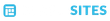 A blue logo with the word sites on it.