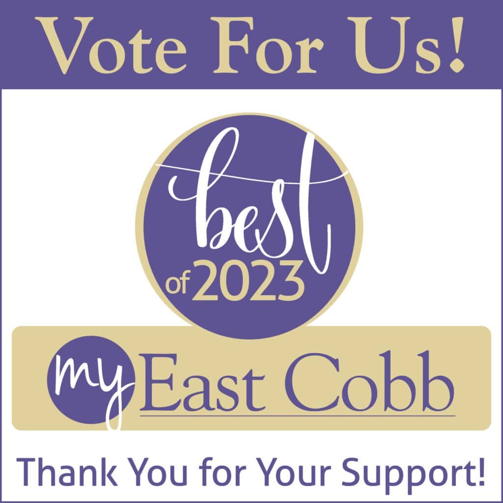 A sign that says vote for us best of 2023 my east cobb thank you for your support.