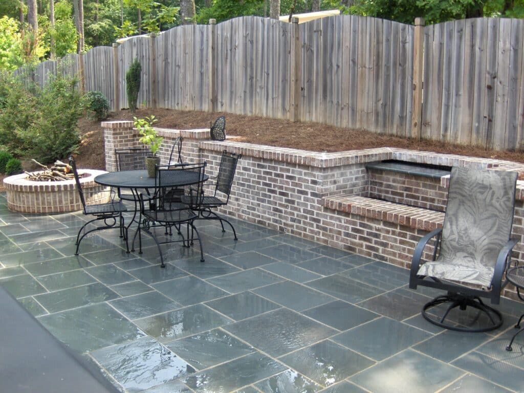 blue stone patio