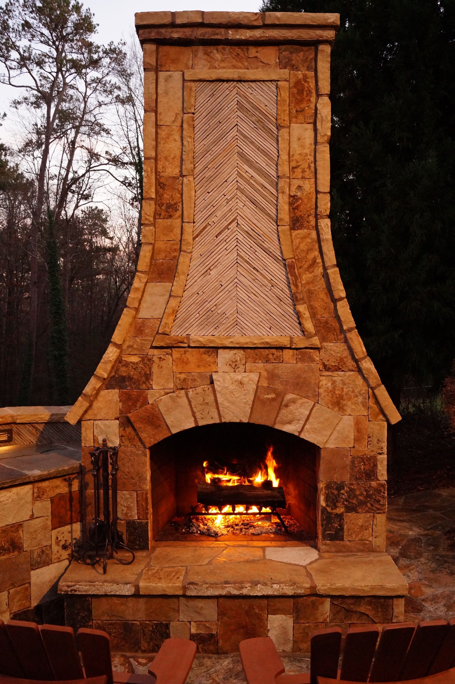 outdoor stone fireplace in Atlanta, ga 