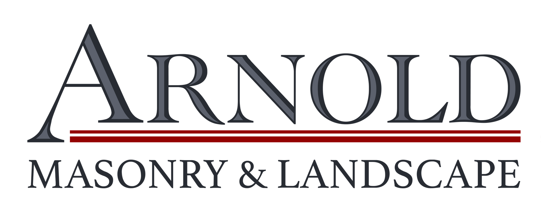 The logo for arnold masonry and landscape is shown on a white background.