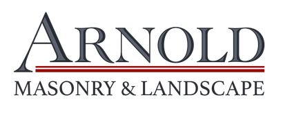 The logo for arnold masonry and landscape is shown on a white background.