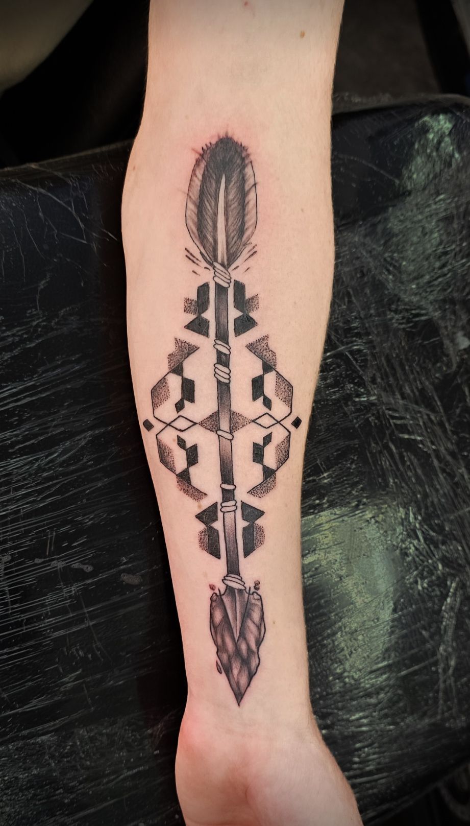 Black & White Arrow Tattoo