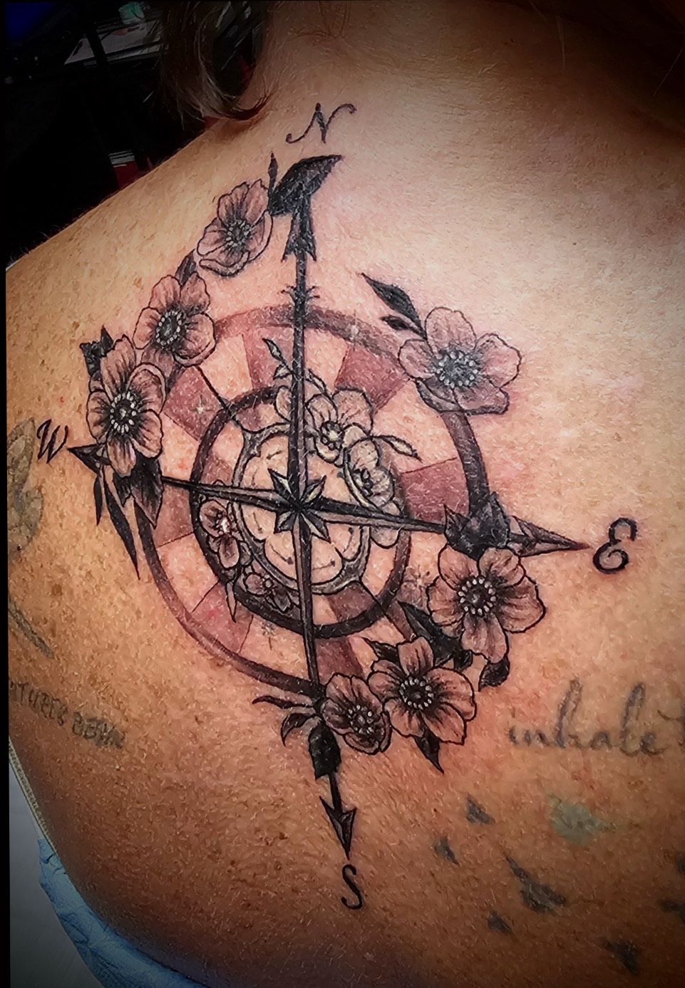 Cover-up Compass Tattoo After
