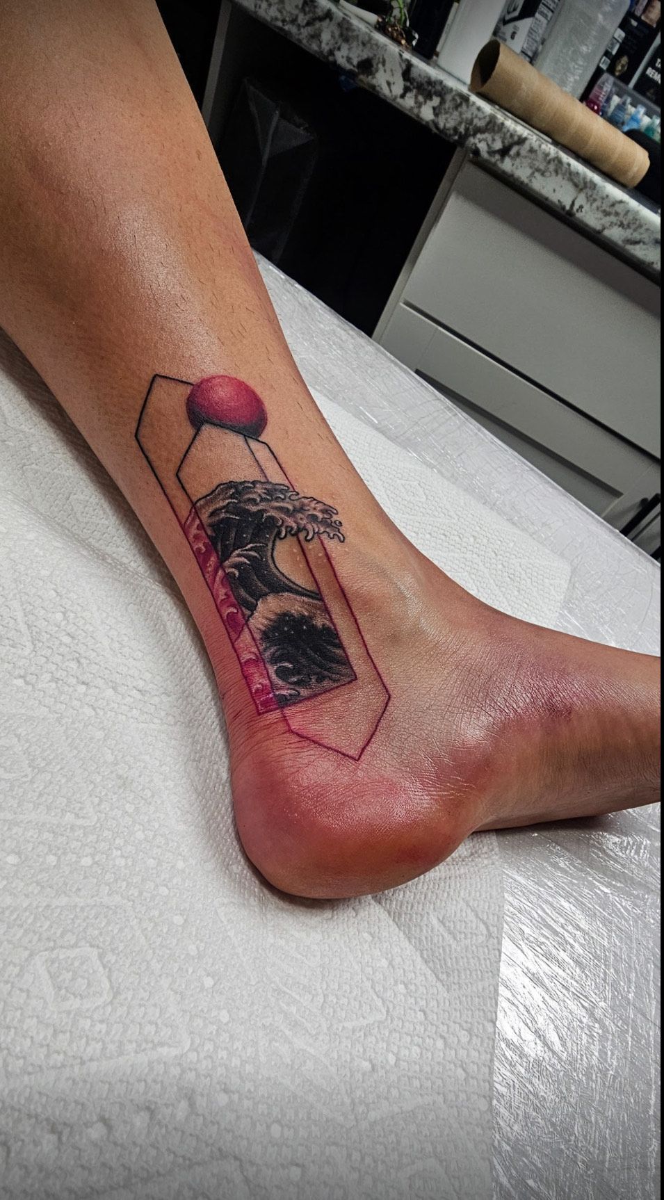 Cover-up Wave Tattoo After