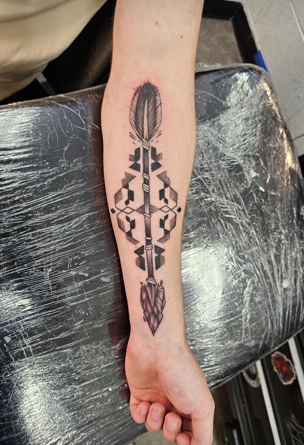 Fine Line Arrow Tattoo
