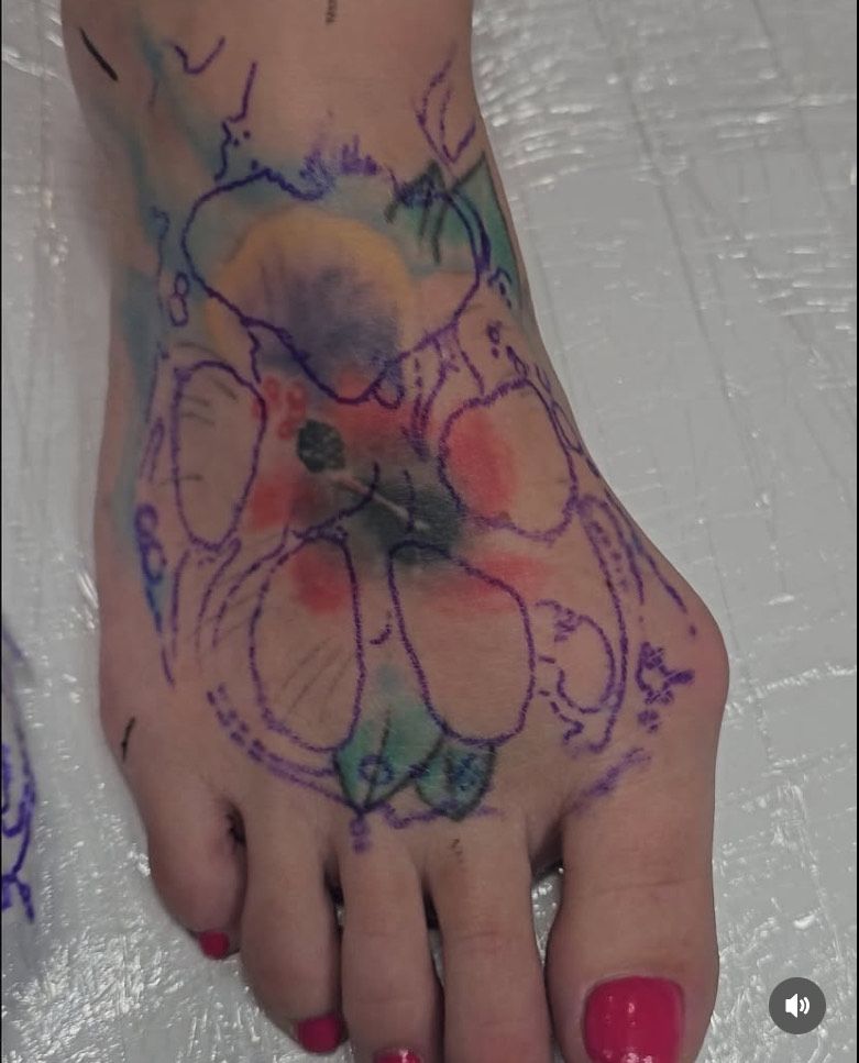 Cover-up Paw Tattoo Before
