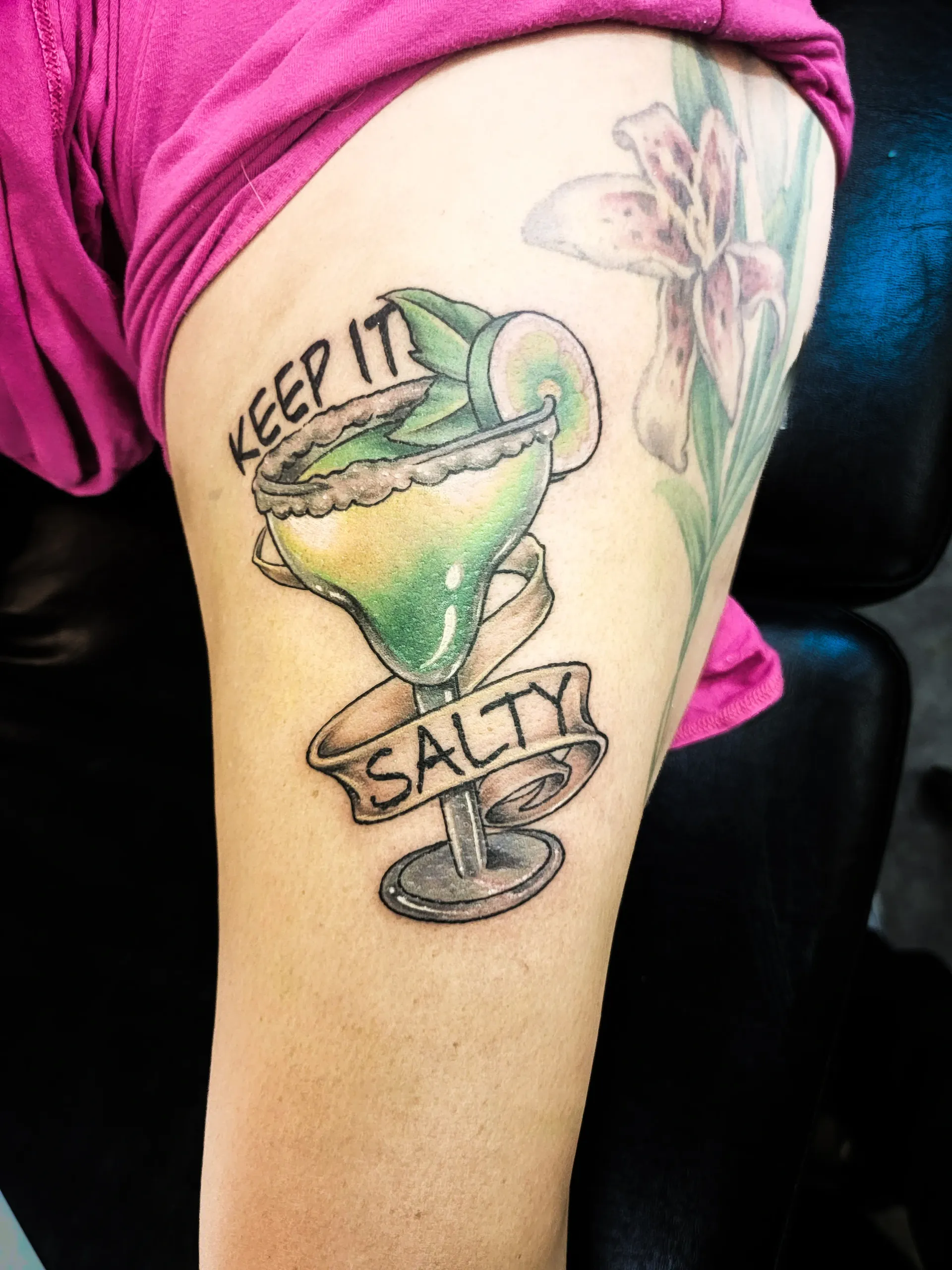 Color Glass of Wine Tattoo