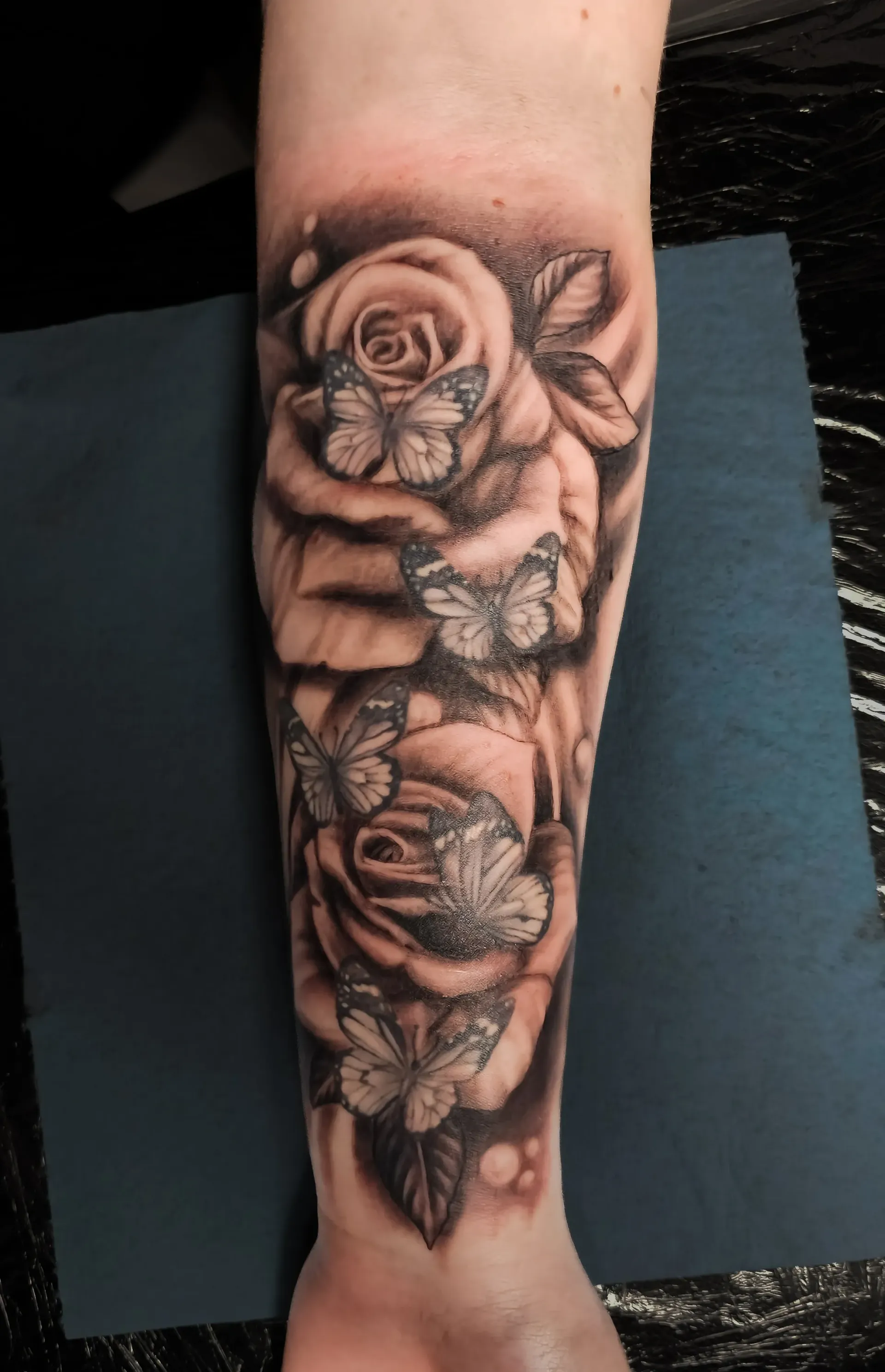 Black & White Flower Tattoo