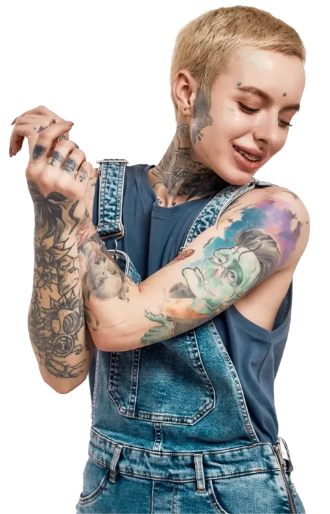 girl with full body tattoo
