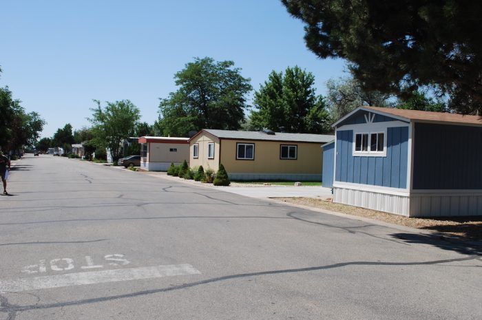 Row of mobile homes