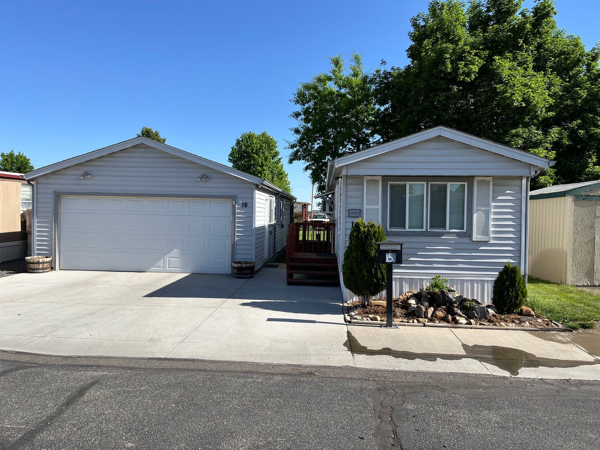 mobile homes with trees