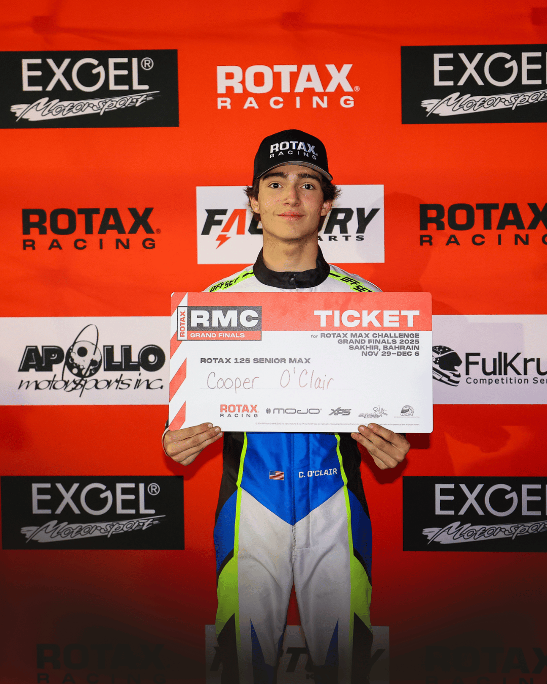 Cooper O'Clair RMC Grand Finals Ticket winner and EXGEL Driver Exchange Program selectee.