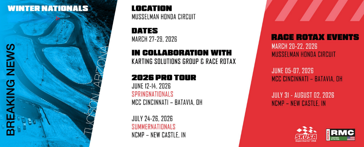 SUPERKARTS! USA CONFIRMS 2026 WINTER NATIONALS AT MUSSELMAN HONDA CIRCUIT AND NEW COLLABORATION WITH KARTING SOLUTIONS GROUP (KSG)