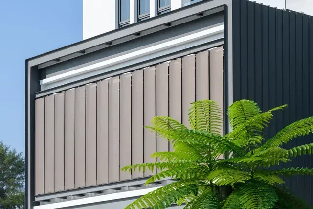 View of Exterior Blinds in a Moder Building | Canberra - Alucom Security Doors & Screens View of Exterior Blinds in a Moder Building | Canberra - Alucom Security Doors & Screens