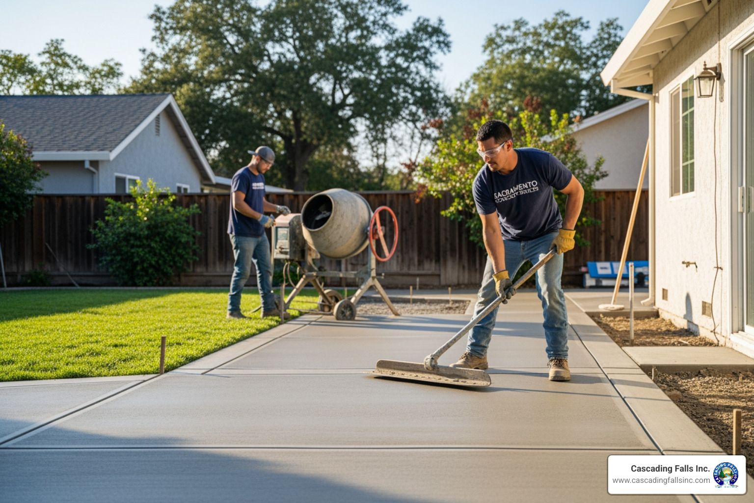 stamped concrete patio sacramento backyard - residential concrete service sacramento