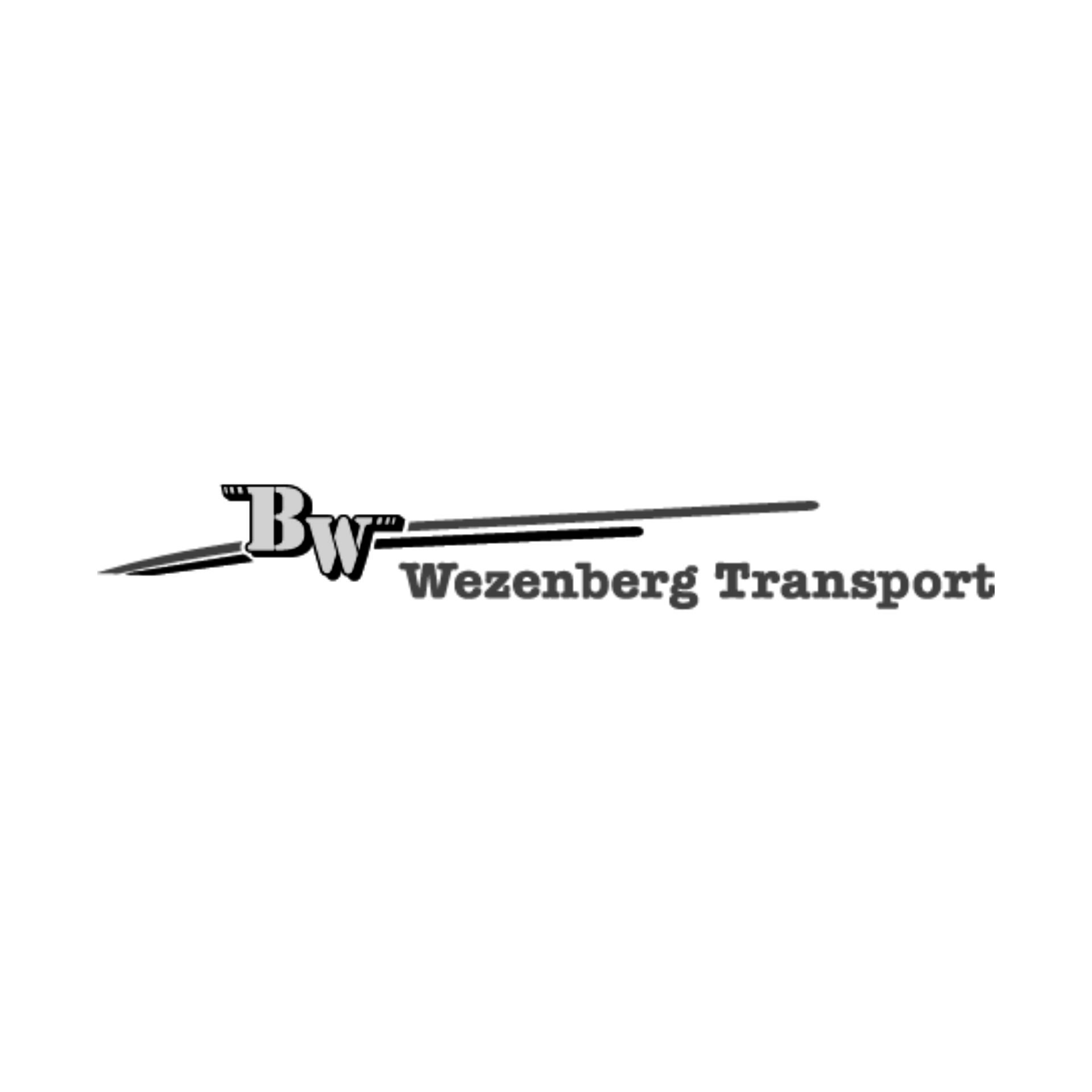 Een zwart-wit logo voor bw wezenberg transport.