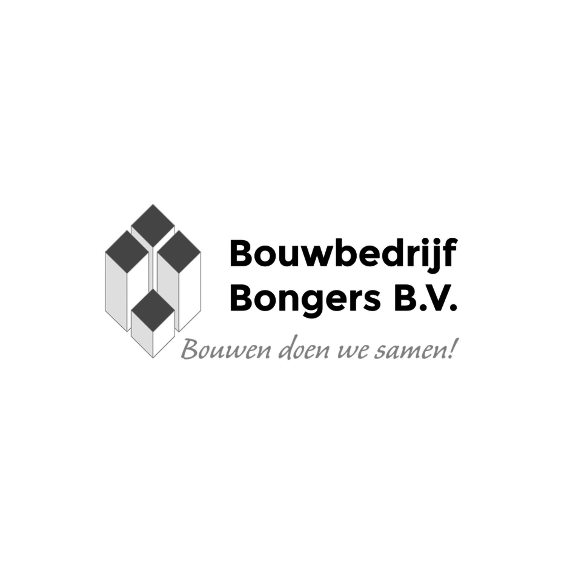 A black and white logo for bouwbedrijf bongers b.v.