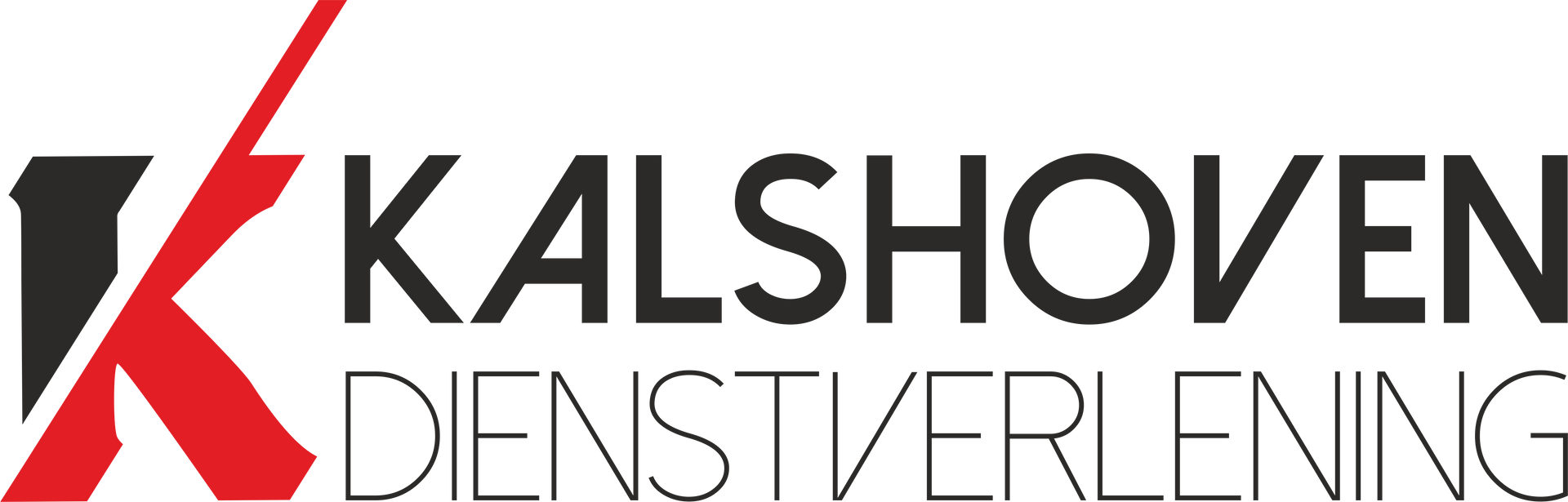 A red and black logo for kalshoven dienstverlening